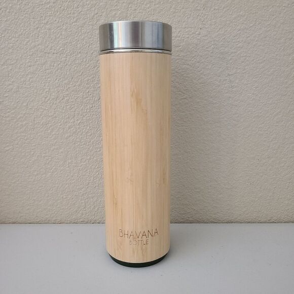 bhavana "love" bamboo and stainless reusable water bottle 18 ounces - Picture 2 of 5